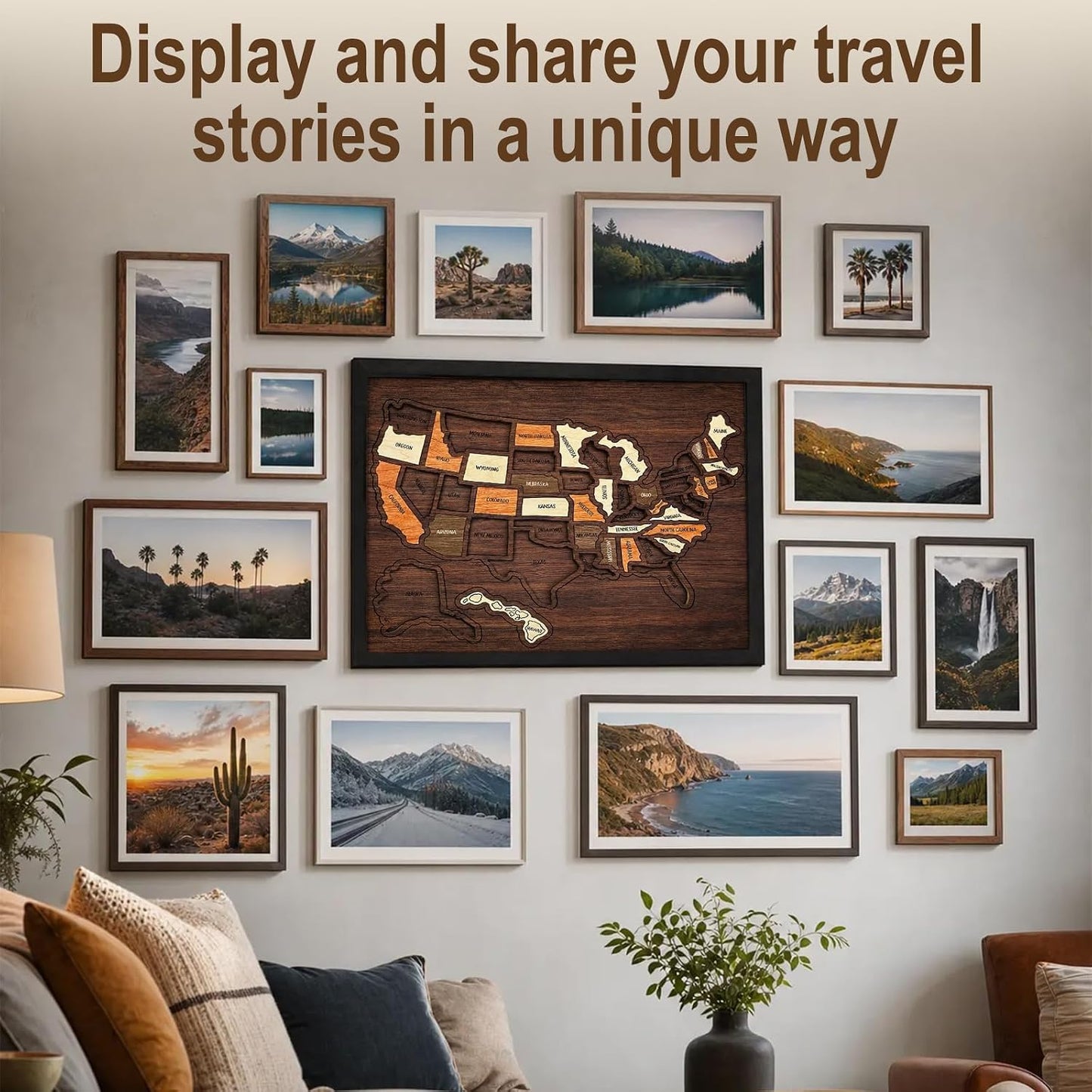 Wooden USA Travel Map Puzzle